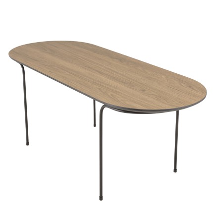 Table basse JULIA rect. angles arrondis 100x40cm mocha pieds métal