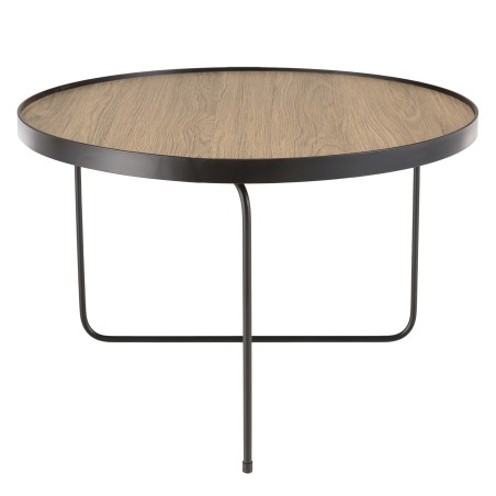 Table basse ronde JULIA 60x60cm mocha pieds métal noir