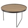 JULIA Round Coffee Table 60x60cm Mocha Asymmetrical Black Metal Legs