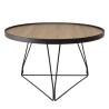 Table basse ronde JULIA 70x70cm mocha pieds épingles métal noir