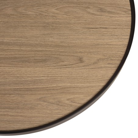 JULIA Round Coffee Table 70x70cm Mocha Black Metal Pin Legs