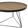 JULIA Round Coffee Table 70x70cm Mocha Black Metal Pin Legs