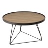 Table basse ronde JULIA 70x70cm mocha pieds épingles métal noir