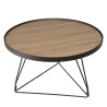 JULIA Round Coffee Table 70x70cm Mocha Black Metal Pin Legs