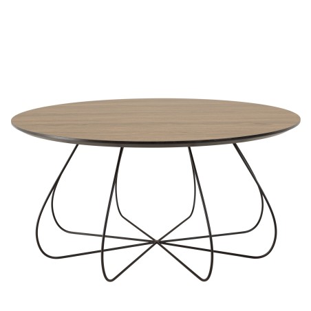 JULIA Beveled Coffee Table 80x80cm Mocha Metal Basket-Shaped Legs