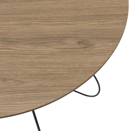 JULIA Beveled Coffee Table 80x80cm Mocha Metal Basket-Shaped Legs