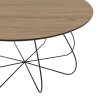 Table basse JULIA biseautée 80x80cm mocha pieds panier métal