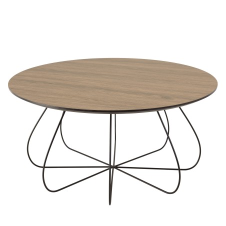 JULIA Beveled Coffee Table 80x80cm Mocha Metal Basket-Shaped Legs