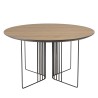 Table basse JULIA biseautée 70x70cm mocha pieds métal noir