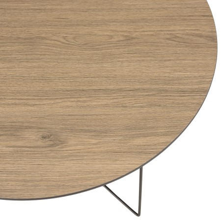 JULIA Beveled Coffee Table 70x70cm Mocha Black Metal Graphic Legs