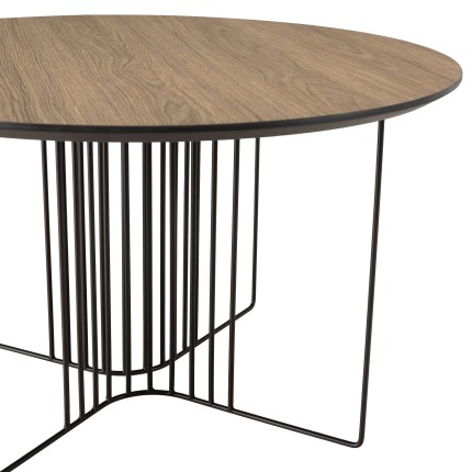 Table basse JULIA biseautée 70x70cm mocha pieds métal noir