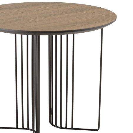 JULIA - 50x50cm Mocha Side Table with Metal Legs