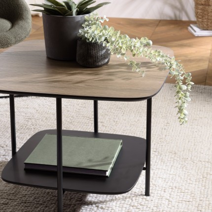 Table basse JULIA bi-matière mocha/noir