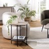 JULIA Side Table - Dual-Material Mocha/Black with Metal Legs