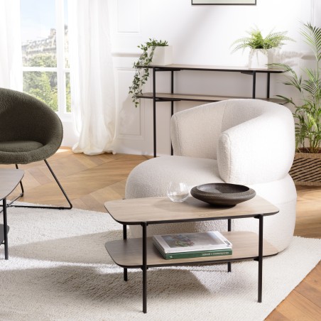 JULIA Rectangular Coffee Table - Mocha Color