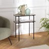 JULIA Side Table with Double Tray in Mocha Color