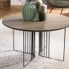 Table basse JULIA biseautée 70x70cm mocha pieds métal noir