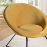 Fauteuil AGATHE - Tissu velours jaune moutarde