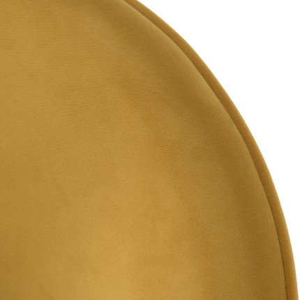 Fauteuil AGATHE - Tissu velours jaune moutarde
