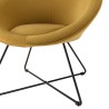 Fauteuil AGATHE - Tissu velours jaune moutarde