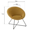 Fauteuil AGATHE - Tissu velours jaune moutarde