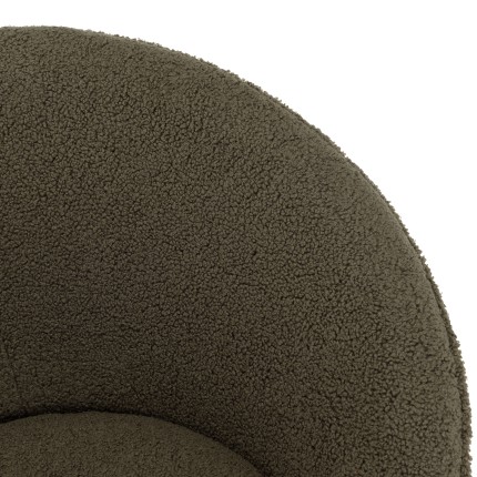 Fauteuil AGATHE - Tissu bouclette vert kaki