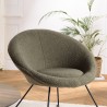 AGATHE Armchair in Khaki Green Bouclé Fabric | Modern Design