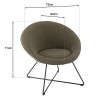 AGATHE Armchair in Khaki Green Bouclé Fabric | Modern Design