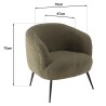 AGATHE - Cosy Armchair in Khaki Green Bouclé Fabric