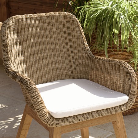 Lot 2 fauteuils jardin rotin synthétique KALLY