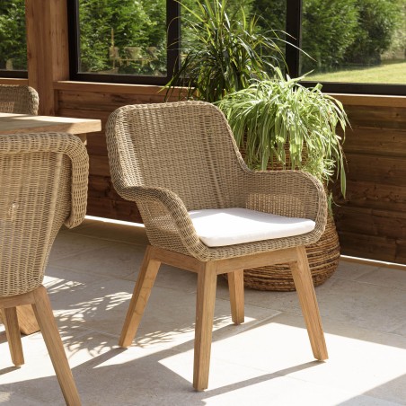 Lot 2 fauteuils jardin rotin synthétique KALLY