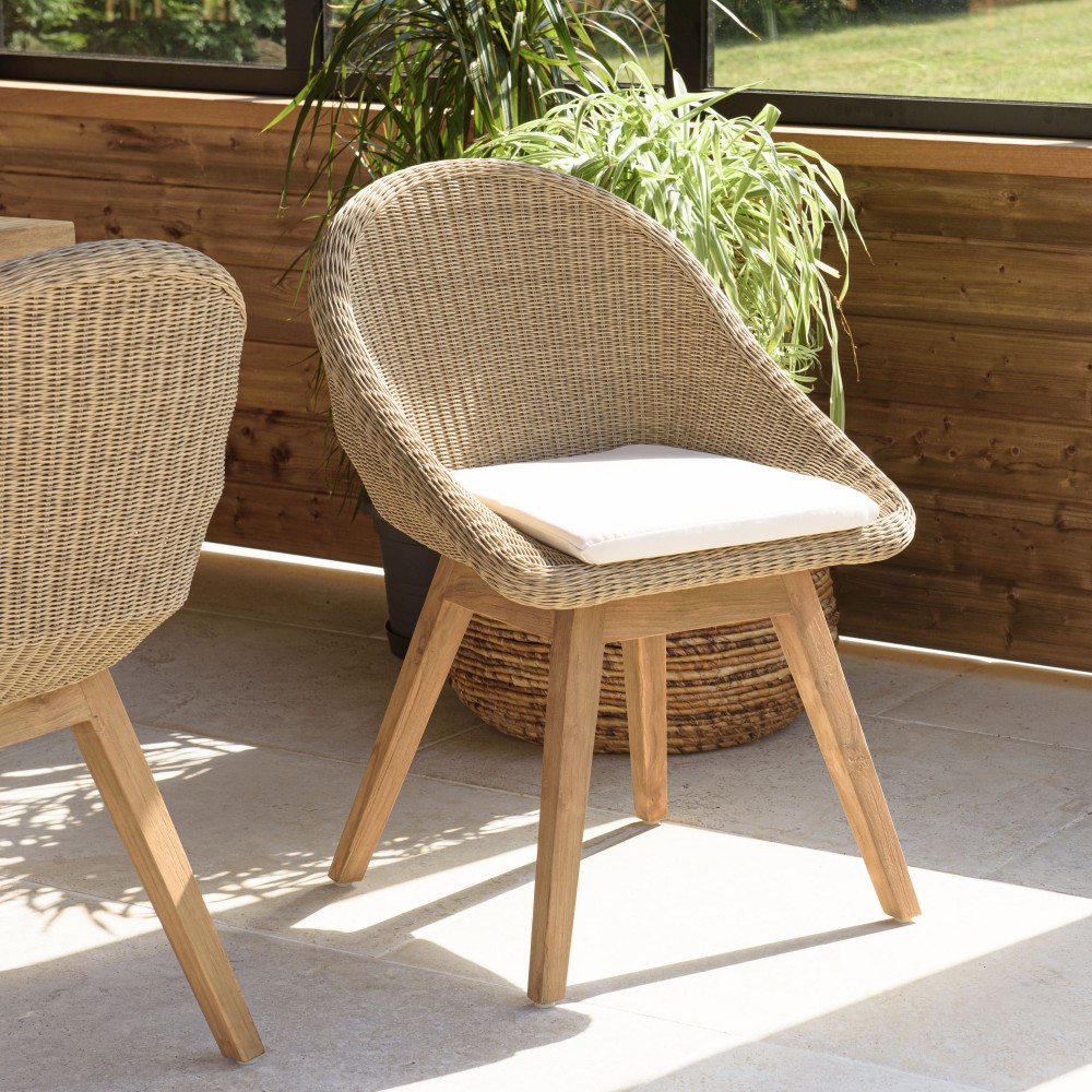 Lot 2 chaises jardin rotin synthétique KALLY Lot 2 chaises jardin rotin synthétique KALLY