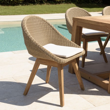 KALLY - Set of 2 Synthetic Rattan Garden Chairs