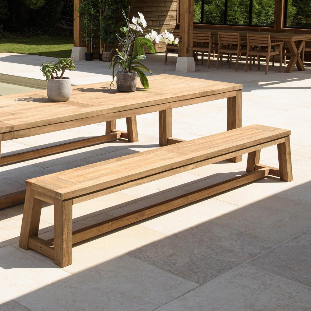 KALLY Garden Bench 270x35cm - Recycled Teak KALLY Garden Bench 270x35cm - Recycled Teak