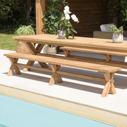 KALLY Garden Bench 270x35cm - Recycled Teak