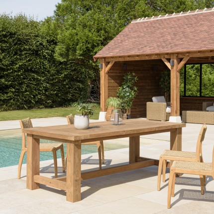 Table à manger de jardin KALLY 220x100cm teck recyclé