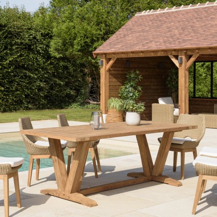 KALLY Garden Dining Table 220x100cm Recycled Teak