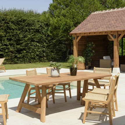 KALLY Garden Dining Table 220x100cm Recycled Teak