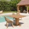 KALLY Square Garden Dining Table 110x110cm Recycled Teak