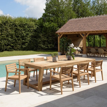 KALLY Set no. 5 Recycled Teak Garden Furniture Set for 8-10 People