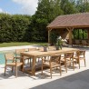 Salon de jardin teck recyclé et teck 8/10 personnes - Lot n°5