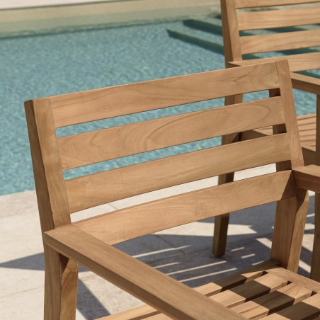 Salon de jardin teck recyclé et teck 8/10 personnes - Lot n°5