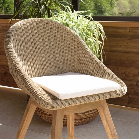 Salon de jardin teck recyclé rotin synthétique 8/10 pers.