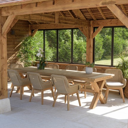 KALLY - Set no. 11 Recycled Teak & Rattan Garden Furniture Set