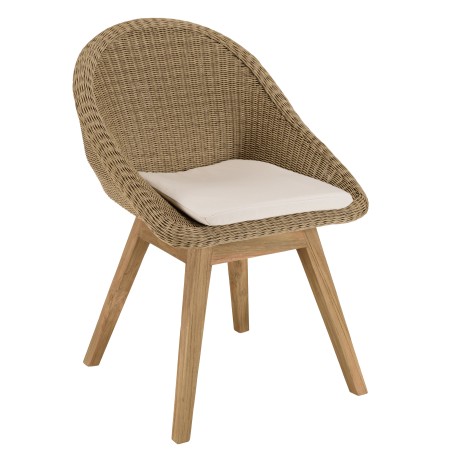 Ensemble de jardin de jardin teck recyclé et rotin synthétique 6 pers.