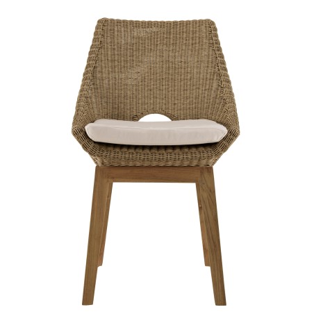 Ensemble table teck et chaises rotin - KALLY Lot n°19