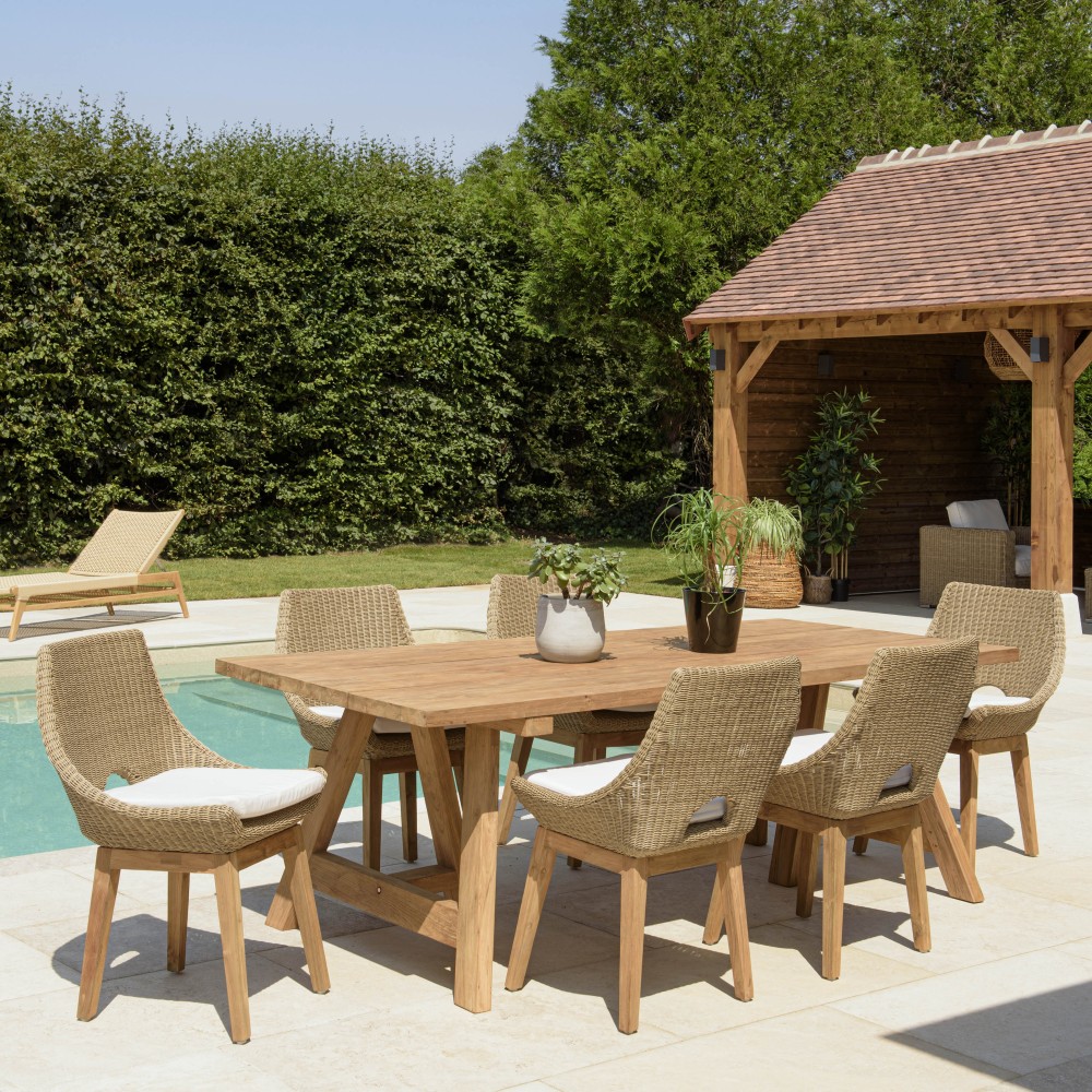 KALLY Set no. 22 - Recycled Teak & Rattan Garden Furniture Set KALLY Set no. 22 - Recycled Teak & Rattan Garden Furniture Set