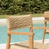 Lot de 2 fauteuils jardin teck rotin synthétique
