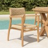 Lot de 2 fauteuils jardin teck rotin synthétique