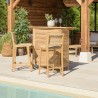VALERIA Set of 2 Beige Synthetic Rattan Teak Garden Bar Stools